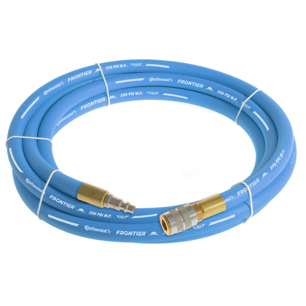 Continental 3/8" x 20' Blue EPDM Air Hose, 300 PSI, 3/8" Ind. Interchange M+F QC HZU03830-20-51